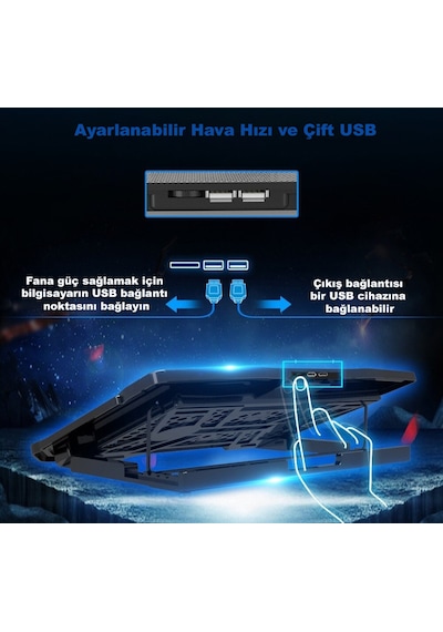 DailyLink 15.6 inç 6 Fanlı Dizüstü Sessiz Laptop Soğutucu Standı