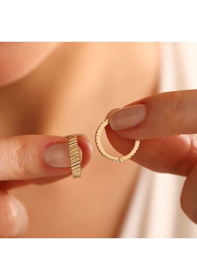 Sembol Gold Altın Halka Küpe 1.5 CM