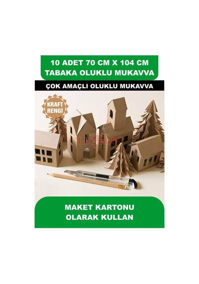 10 Adet 70cm X 104cm Baskısız Tabaka Oluklu Mukavva, Çocuk Etkinlik Kartonu, Maket Kartonu, Kargo Kartonu