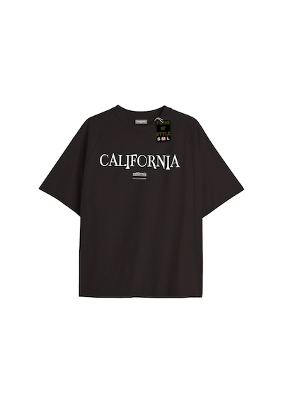 Flood Of Style Siyah Oversize T-shirt Calıfonia Özel Tasarım