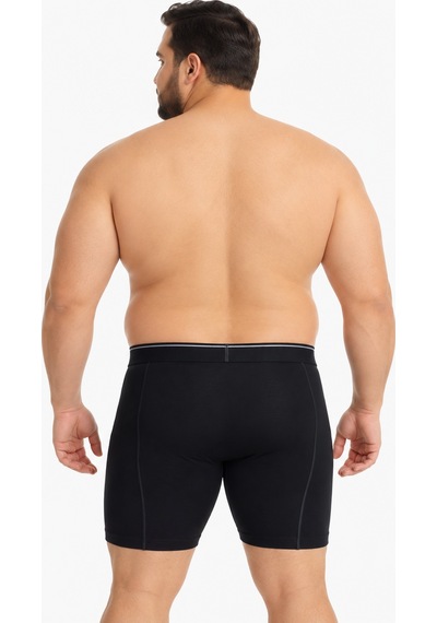 Büyük Beden Pamuklu Erkek Boxer Siyah