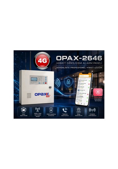 Opax-2646-4g Kablolu Ve Kablosuz Gprs/gsm/4g Alarm Paneli