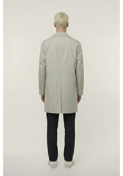 Sabri Özel Erkek Bej Geniş Kesim Oversize Fit Pamuklu Dokuma Yan Cepli Orta Boy Ceket Yaka Trençkot Sabri Özel Erkek Bej Geniş Kesim Oversize Fit Pamuklu Dokuma Yan Cepli Orta Boy Ceket Yaka Trençkot