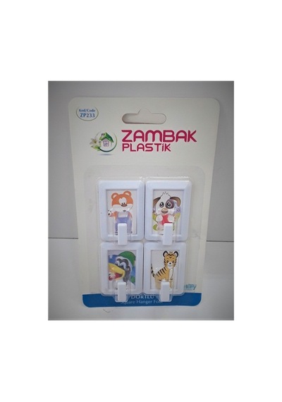 Dekoratif Yapışkanlı Askı, Banyo Askısı 4'lü Zp-233 Çok Renkli