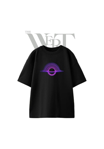 Thewert Black Hole 1 Tasarım Baskılı Ünisex Siyah Oversize T-shirt