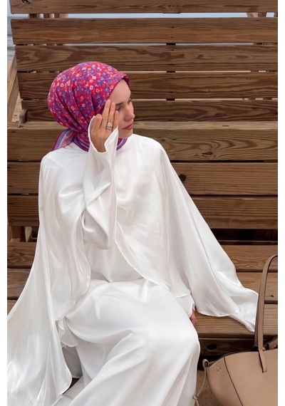Silk Home Mini Floral Desen Soft Pamuk Eşarp Fuşya