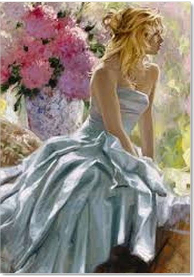 Cakasepetim Richard S Johnson Ressam Kadın Ve Vazoda Çiçekler Ahşap Mdf Tablo