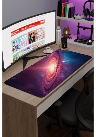 Galaksi Kaymaz Dikişli Kauçuk Oyuncu Mousepad V3 - 90x40 Xxl Gaming Mouse Pad Fare Altlığı