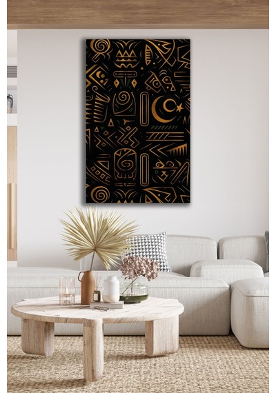 Dekoratif Gold Hiyeroglif Desenli Cam Tablo Antik Sembollü Siyah Modern Duvar Sanatı Doğa Ve Manzara Temalı Dekoratif Duvar Tablosu, Salon, Yatak Odası Ve Ofis Dekoru,