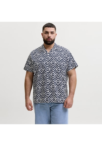 Jack & Jones Büyük Beden Resort Yaka Kisa Kollu Gömlek - Milo - 12290786 Sky Captain