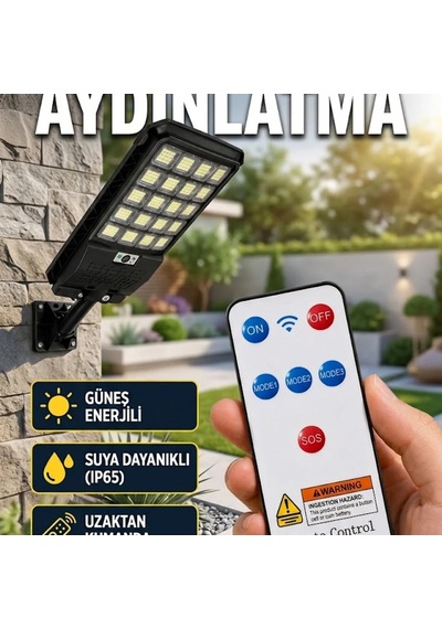 Güneş Enerjili Led Duvar Ve Direk Lambası Hareket Sensörlü Solar Aydınlatma