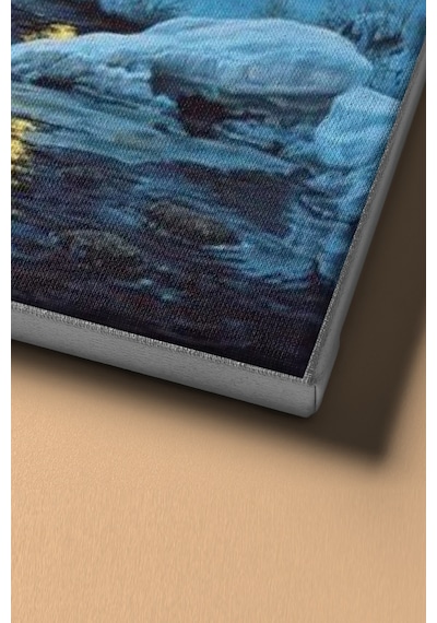 Webstyle Sayılarla Boyama Seti Çerçeveli Kasnaklı Karlı Ev 60x75 Cm