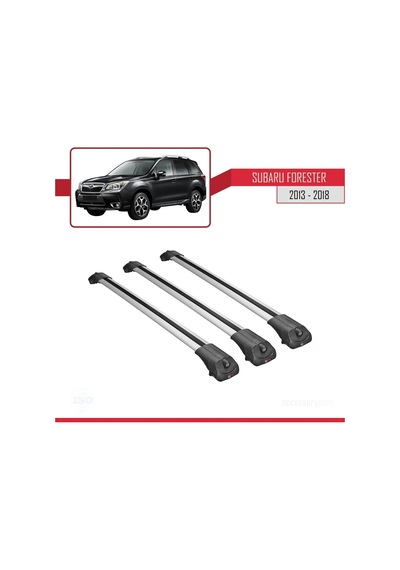 Subaru Forester 2013-2018 Arası İle Uyumlu Ace-1 Ara Atkı Tavan Barı Gri 3 Adet Bar