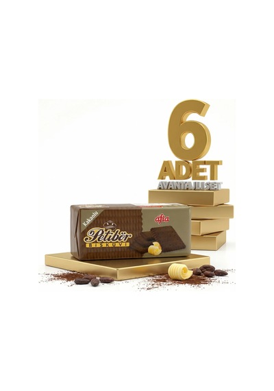 Afia Kakaolu Petibör Bisküvi 6x180 Gr