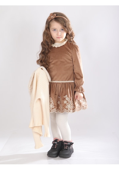 Xo Kids Kız Çocuk Elbise 1-5 Yaş 4734 KREM
