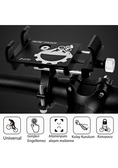 UpWay Alüminyum Bisiklet Motosiklet Universal Ayarlanabilir Cep T