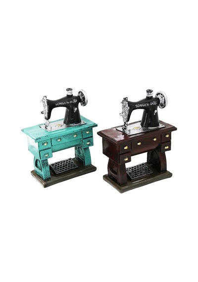 Ers- Dikiş Makinesi Tasarımlı Vintage Dekoratif Biblo - Tasarım Kumbara - Reçine Malzeme 69276983