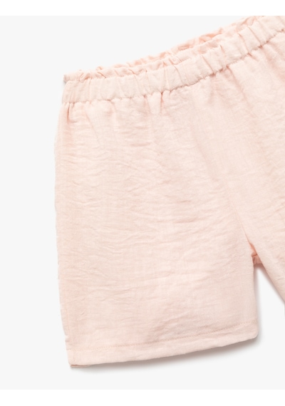 Koton Beli Lastikli Basic Şort Pembe 5skg40236aw Gül