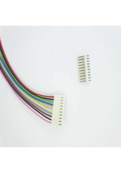 Sanec 2,54mm 10 Pin 2510 Kablolu Dişi Konnektör + 180d Erkek Pcb Tipi 30cm - 0,50mm - Çift Taraflı