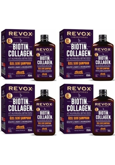 Revox Biotin Collagen At Kuyruğu Bitki Özlü Şampuan 4 x 400 ML