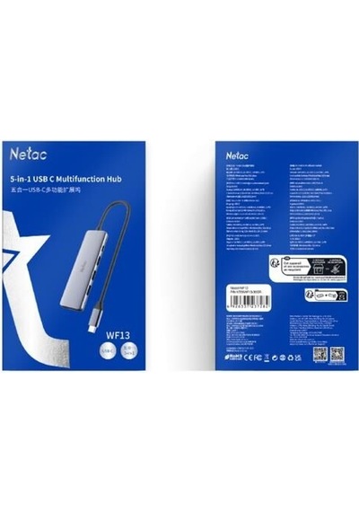 Netac Wf13 5-in-1 Type-c Media Docking Station Nt08wf13-30gr
