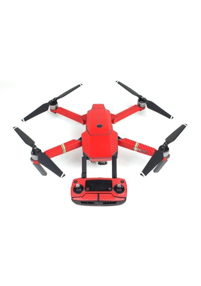 DJI Mavic Pro Platinum için Kırmızı Karbon Grafik Su Geçirmez Pvc
