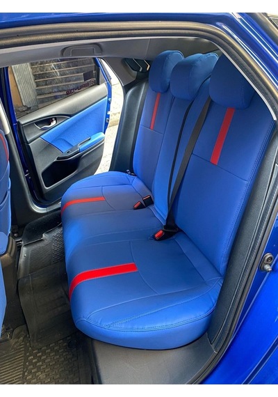 Honda Fc5 Arka Sırt 2+1 Arka Sırt Kolcaklı Model Komple Mavi Deri Uyumlu