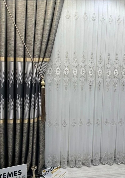 Amasra Ft614164 V-2503 Yeşil 1/3 Sık Pileli Fon Perde Apm
