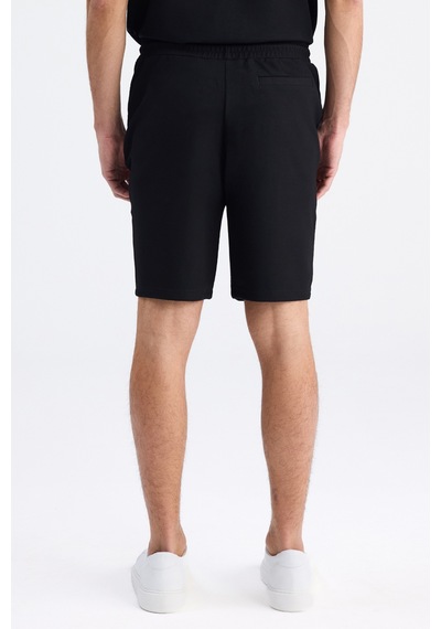 Twn Slim Fit Siyah Düz Örme Şort 6ec136172453m 001