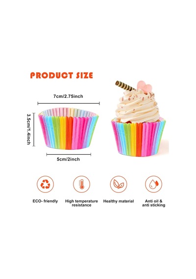 Orret Home 100 Adet Desenli Cupcake Kalıbı,renkli Browni Ve Muffin Kabı,kağıdı Diğer