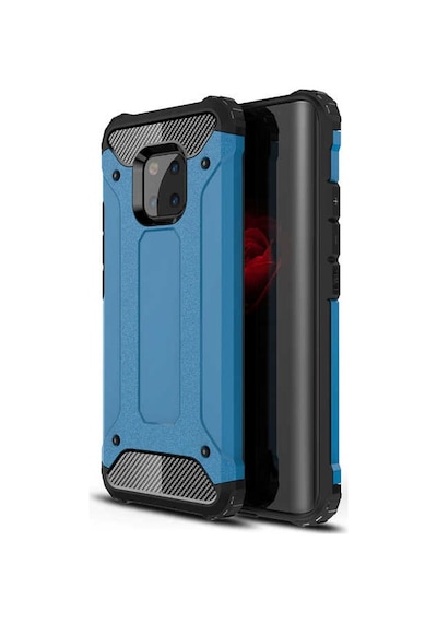 Kilifone - Huawei Uyumlu Mate 20 Pro - Kılıf Çift Katman Zırh Tank Crash Military Kapak - Mavi