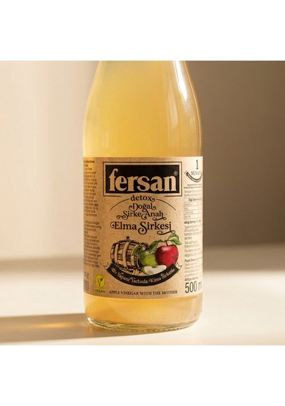 Organik Elma Sirkesi 500 Ml 12'li Cam Şişe Sirke Anası İçeren, Doğal Fermente