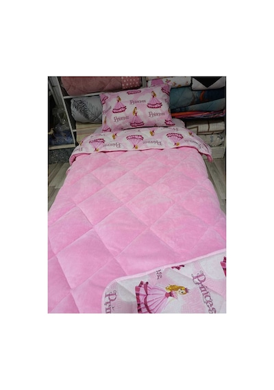 Pembe Prenses Desenli Welsoft Tek Kişilik Yorgan Seti Pembe Pembe