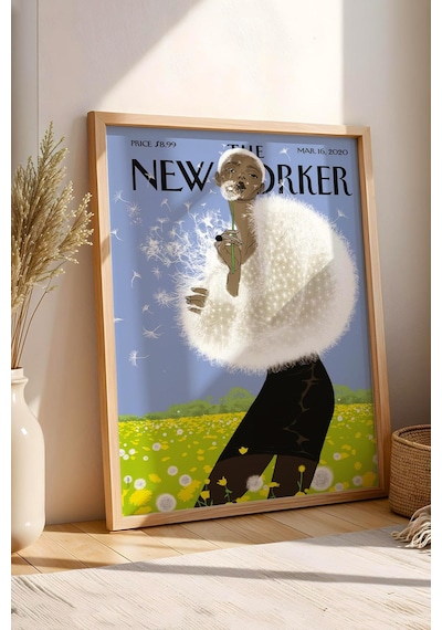 The New Yorker Çerçeveli Tablo March 16 2020 - Karahindiba Tablosu
