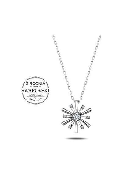 Brezza Lusso Jewelry Gümüş Swarovski Zirconia Taşlı Kartanesi Kadın Kolye 42 Cm 42 Cm