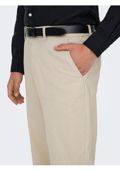 Only & Sons Onsbob Loose Cot Lın 0007 Pant Noos Erkek Gray Pantolon - 22031565 Gri