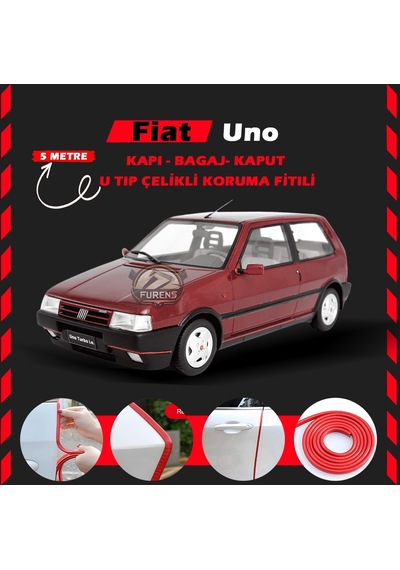 Fiat Uno Oto Araç Kapı Koruma Fitili 5metre Parlak Kırmızı Renk