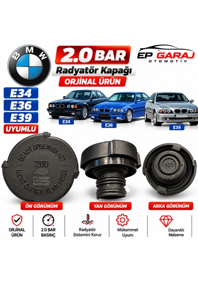 Bmw E34 E36 E39 Uyumlu  Radyatör Kapağı 2.0 Bar