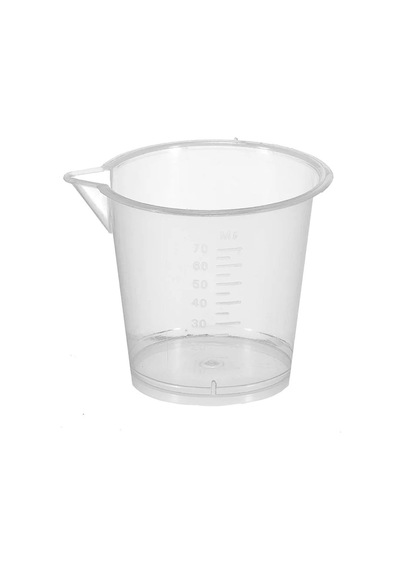 Plastik Sıvı Ölçüm Kabı 70 Ml Şeffaf