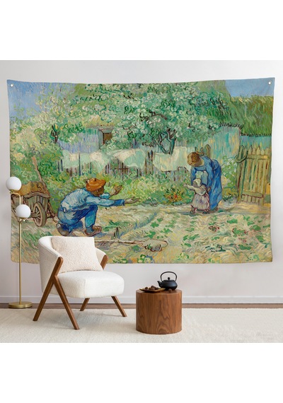 Vincent Van Gogh - Millet'den Sonra İlk Adımlar Duvar Örtüsü - First Steps-7164