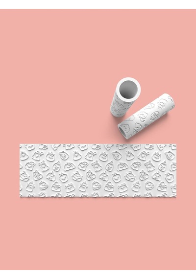 Hamur Seramik Polimer Kil Desen Verici Rulo Silindir 10 Cm Uzunluk 0703-8