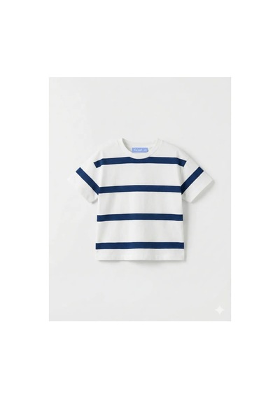 Poala Kids Oversize Çizgili Tshirt Çok Renkli