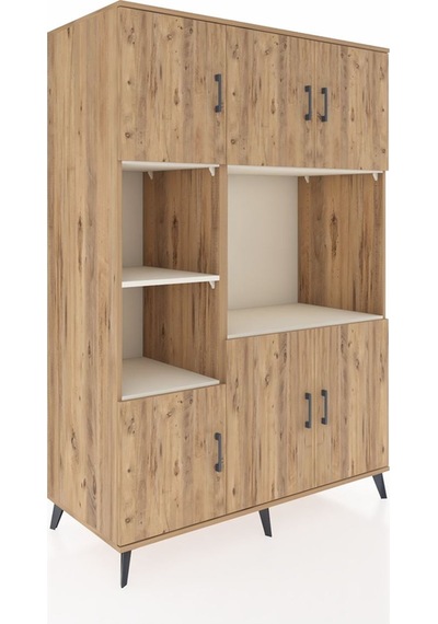 Kronos Dolap 9 Raflı 6 Kapaklı 132x59x195 Çam-çam/aytaşı Çam