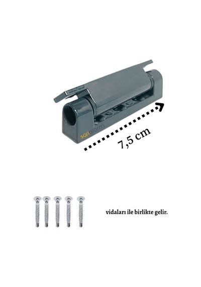 Pvc Pimapen Pencere Menteşesi 75mm Antrasit Gri