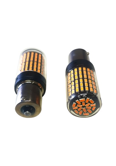 144 Ledli Sinyal Ampulü Turuncu Amber 93 Tip Düz Tırnak 2 Adet P2