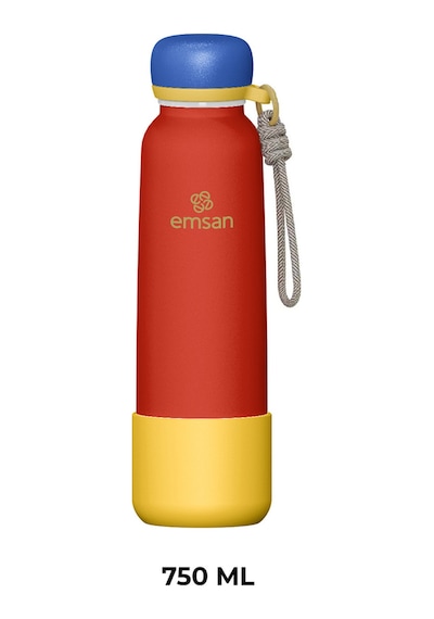Emsan Thermos Bottle Çelik Sızdırmaz Termos 750 Ml Kırmızı Red
