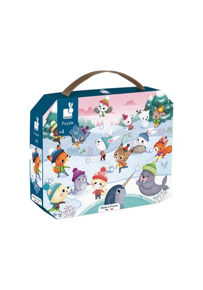 Janod 36 Parça Çantalı Puzzle Kar Partisi