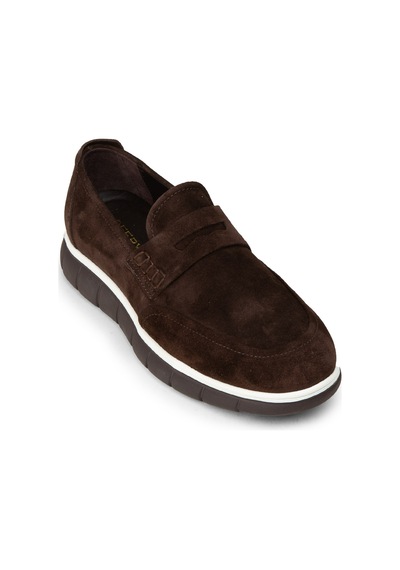 Deery Erkek Hakiki Süet Kahverengi Loafer Ayakkabı - 02045mkhve01