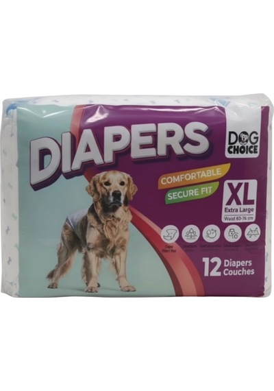Dog Choice Diapers Köpek Bağlama Bezi Xl Boy 12 Li Yetişkin Köpek Bezi