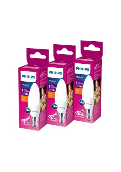 Philips Led 40W Mum Ampul Sarı Işık E14 Ince Duylu 3Lü